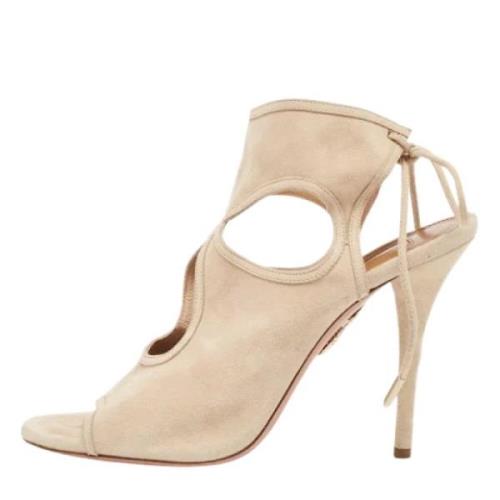 Aquazzura Pre-owned Pre-owned Mocka sandaler Beige, Dam