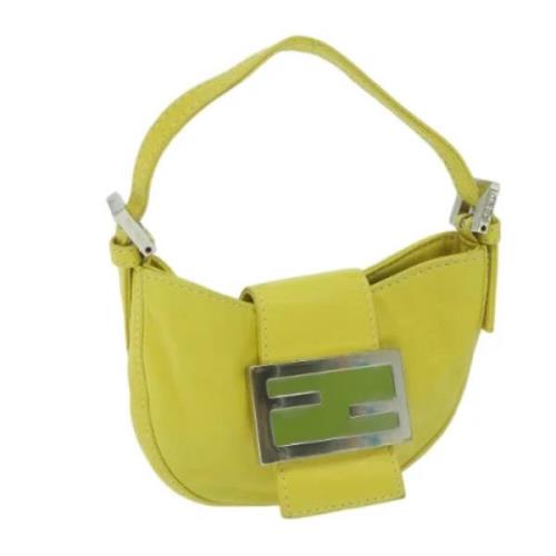 Fendi Vintage Pre-owned Laeder handvskor Yellow, Dam