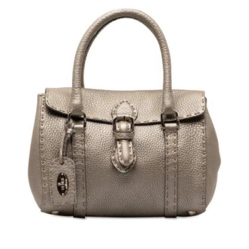 Fendi Vintage Pre-owned Laeder handvskor Gray, Dam