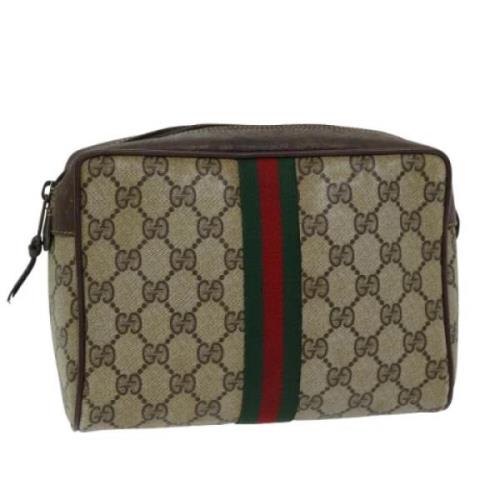 Gucci Vintage Pre-owned Laeder kuvertvskor Beige, Dam