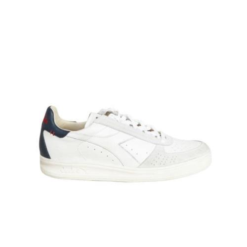 Diadora Vita Löparskor i Läder med Grå och Röd Detalj White, Herr