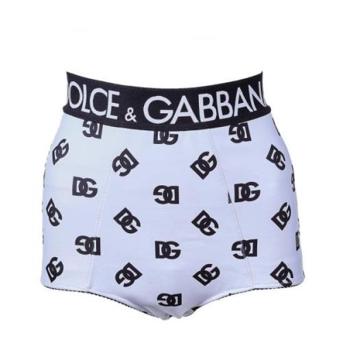 Dolce & Gabbana Logo Print Trosor för Kvinnor White, Dam