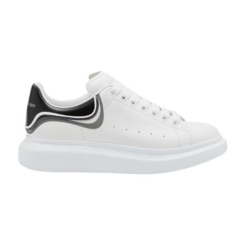 Alexander McQueen Vita Oversized Sneakers med Kontrasterande Häl White...