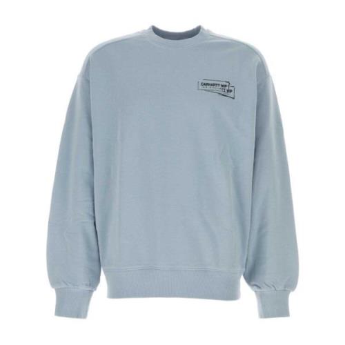 Carhartt Wip Stamp Sweatshirt i pulverblå bomull Blue, Herr