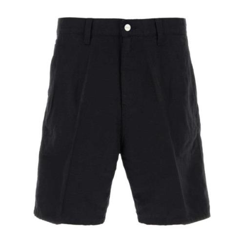 Carhartt Wip Svart Bomullsblandning Kort Knäshorts Black, Herr