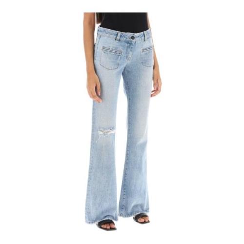 Palm Angels Vintage Bootcut Jeans Blue, Dam