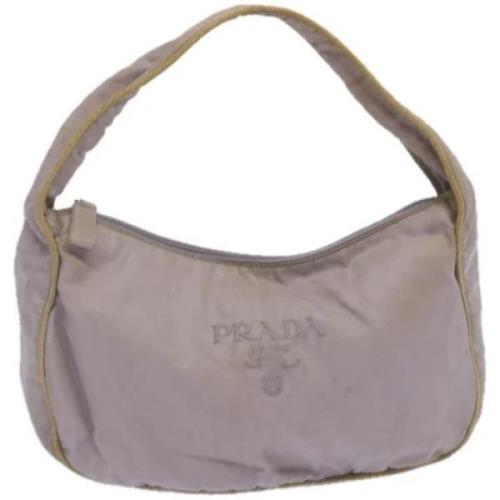 Prada Vintage Pre-owned Nylon handvskor Purple, Dam