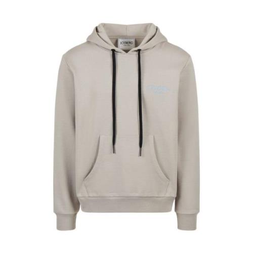 Iceberg Logo Hoodie Gray, Herr