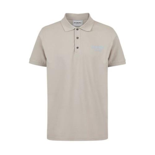 Iceberg Logo Polo Shirt Slim Fit Gray, Herr