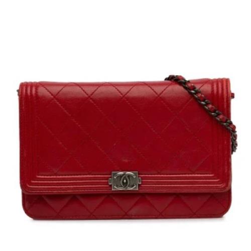 Chanel Vintage Pre-owned Laeder axelremsvskor Red, Dam