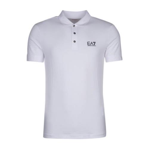 Emporio Armani EA7 Klassisk Polo Tröja för Män White, Herr