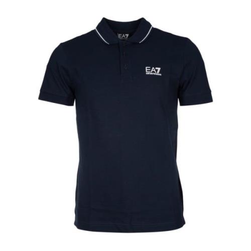 Emporio Armani EA7 Klassisk Polo Tröja för Män Blue, Herr