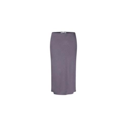 Samsøe Samsøe Violet Bias Cut Midi Kjol Gray, Dam