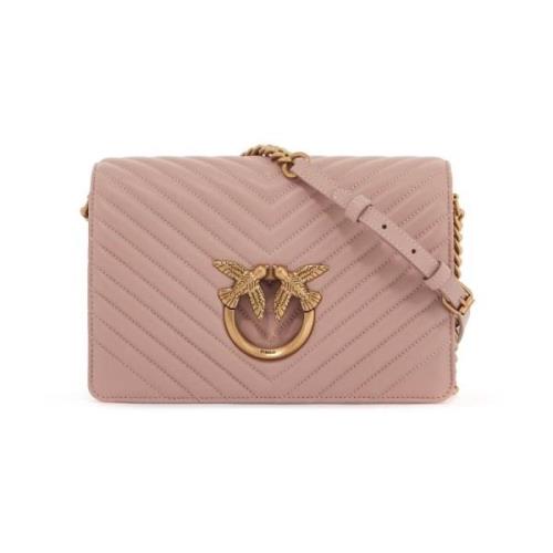 Pinko Chevron Quilted Love Click Väska Pink, Dam