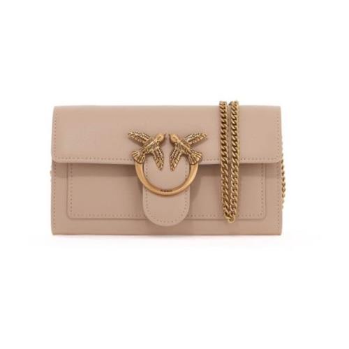 Pinko Love Birds Diamond Cut Crossbody Väska Pink, Dam