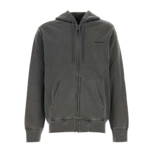 Carhartt Wip Mörkgrå Hooded Duster Script Jacka Gray, Herr