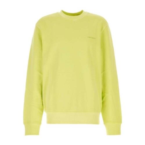 Carhartt Wip Gul Bomull Duster Script Sweatshirt Yellow, Herr