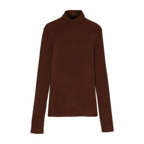 Alysi Brun Turtleneck Tröja Finstickad Brown, Dam