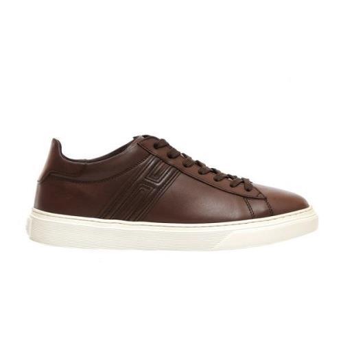 Hogan Bruna Lädersneakers Brown, Herr