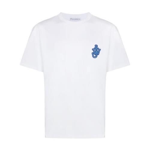 JW Anderson Ankare Logotyp Vit Bomull T-shirt White, Herr