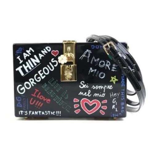 Dolce & Gabbana Pre-owned Pre-owned Tyg crossbodyvskor Multicolor, Dam