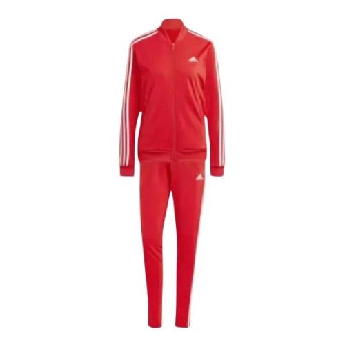 Adidas Röd 3-Stripes Tracksuit för Kvinnor Red, Dam