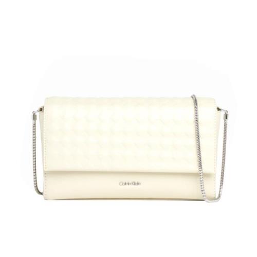 Calvin Klein Vit Mini Quiltad Crossbody Väska White, Dam