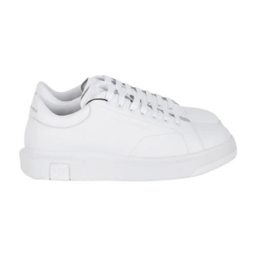 Emporio Armani Vita Sneakers för Stiligt Utseende White, Herr