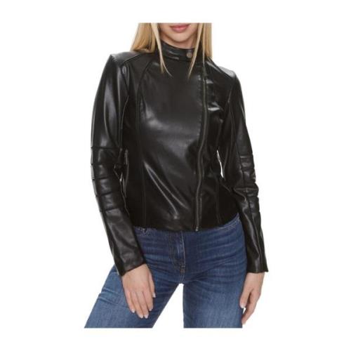 Guess Svarta Kappor Harley Stil Black, Dam