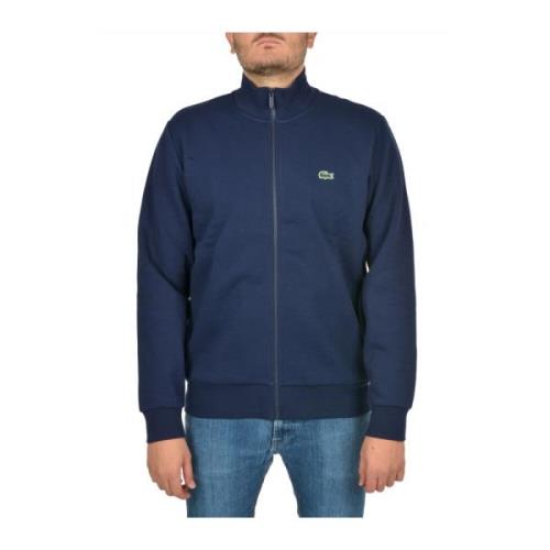 Lacoste Blå Krokodil Logga Zip Tröja Blue, Herr