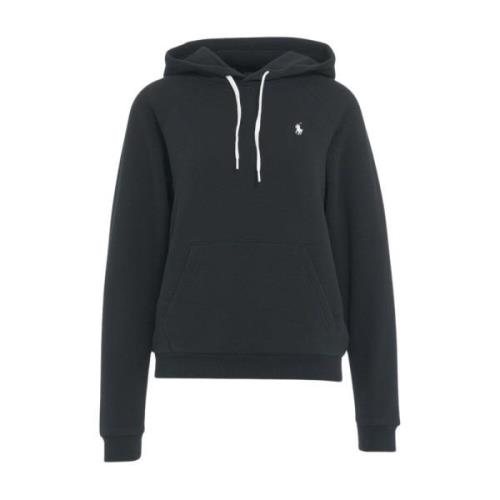 Ralph Lauren Svart Broderad Logga Hoodie Aw24 Black, Dam