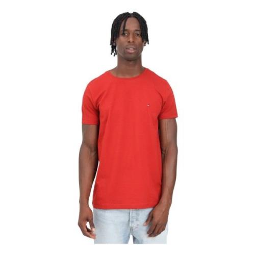 Tommy Hilfiger Röd kortärmad T-shirt Casual Stil Orange, Herr