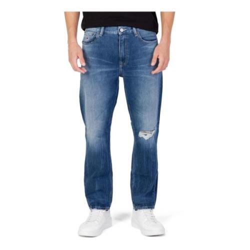 Tommy Jeans Sliten Effekt Herr Blå Jeans Blue, Herr