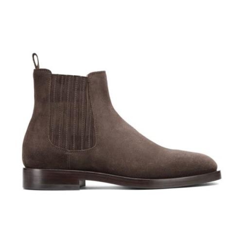 Brunello Cucinelli Bruna mocka ankelboots med panel design Brown, Herr