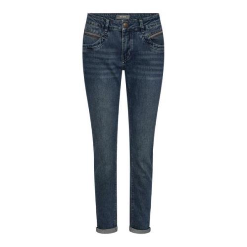 MOS Mosh Blå Delta Jeans med Broderade Detaljer Blue, Dam