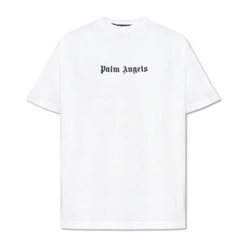 Palm Angels T-shirt med logotyp White, Herr