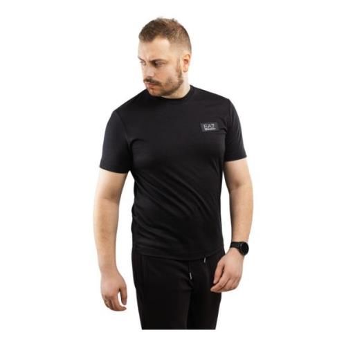 Emporio Armani EA7 Herr T-shirt Modal Rund Hals Svart Black, Herr