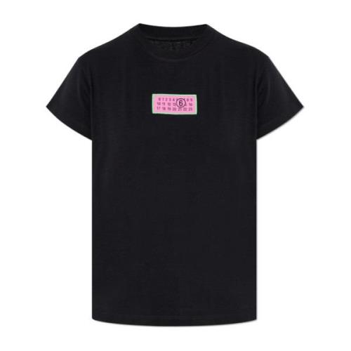 MM6 Maison Margiela T-shirt med logotyp Black, Dam