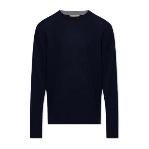 Woolrich Ulltröja med broderat logotyp Blue, Herr