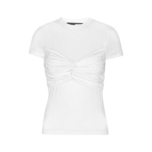 Rotate Birger Christensen Vit Twisted T-Shirt White, Dam