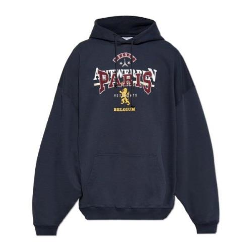 Vetements Sweatshirt med logotyp Blue, Herr