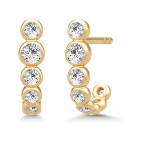 Julie Sandlau Organisk Kurva Örstift med Cubic Zirkonia Yellow, Dam