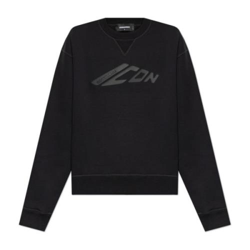 Dsquared2 Sweatshirt med logotyp Black, Dam