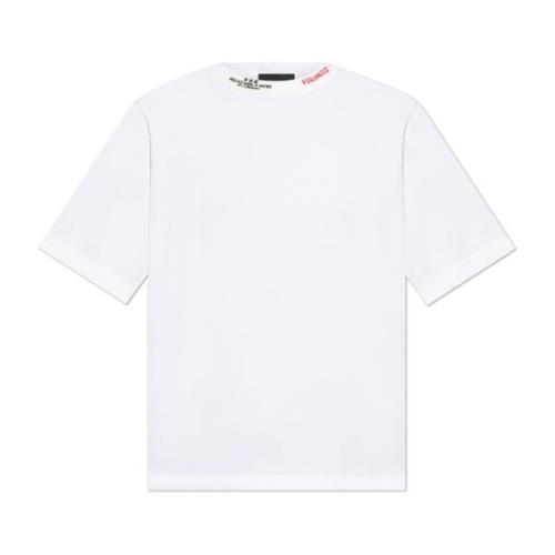 Dsquared2 T-shirt med logotyp White, Dam