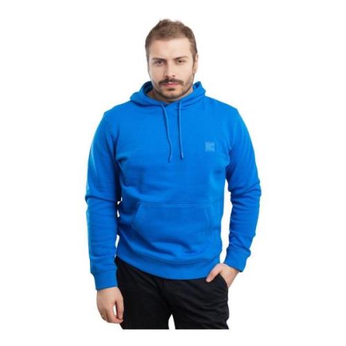 Hugo Boss Herr Hoodie Blå Bomull Långärmad Blue, Herr