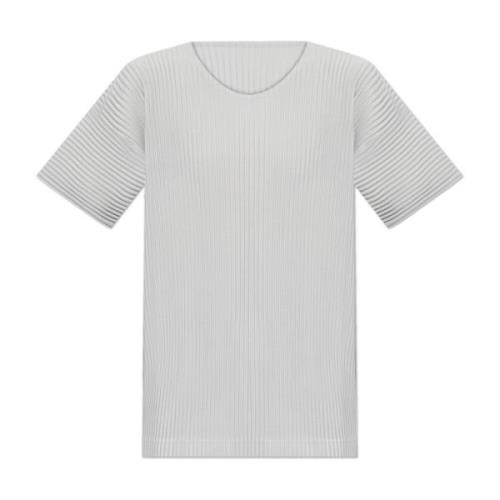 Issey Miyake Veckad T-shirt Gray, Herr