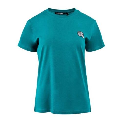 Karl Lagerfeld Ikonisk Dam T-shirt Grön Green, Dam