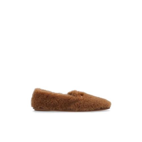 Max Mara Loafers med logotyp Brown, Dam