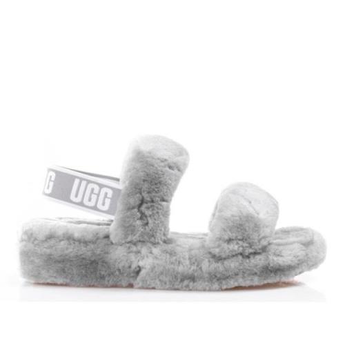 UGG Damtofflor Mysigt Fårskinn Ull Blandning Gray, Dam