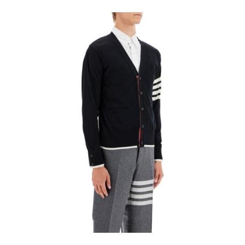 Thom Browne Klassisk V-ringad ullkofta kvinnor Black, Herr